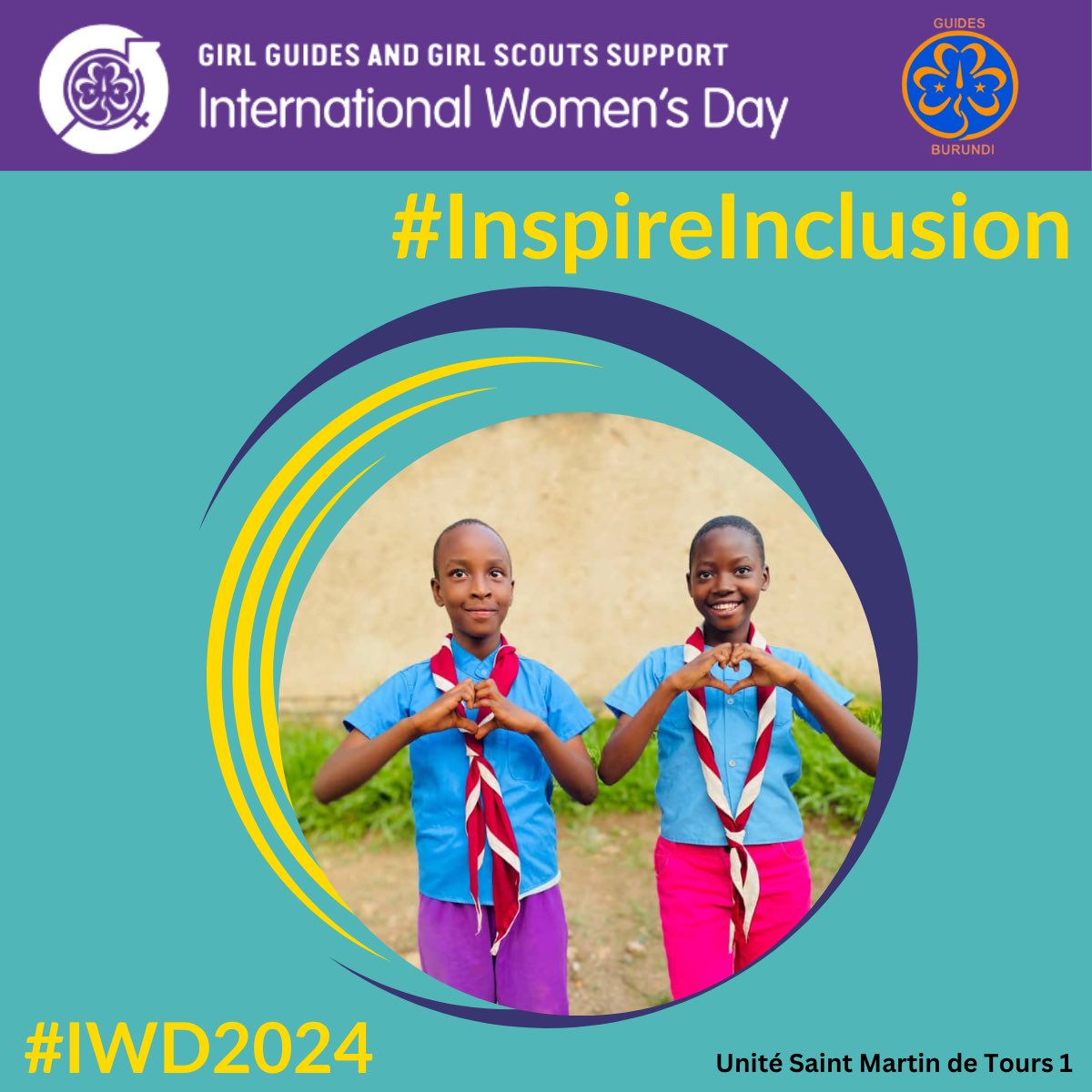 Ensemble, construisons un monde où chaque femme se sent incluse, respectée et libre de réaliser ses rêves. 
#guidesBurundi
#IWD2024
#Inspireinclusion <a href="/wagggsworld/">World Association of Girl Guides and Girl Scouts</a> <a href="/africa_region/">Africa Region</a> <a href="/YessgirlsBurund/">YESS Girls Movement-Burundi</a>