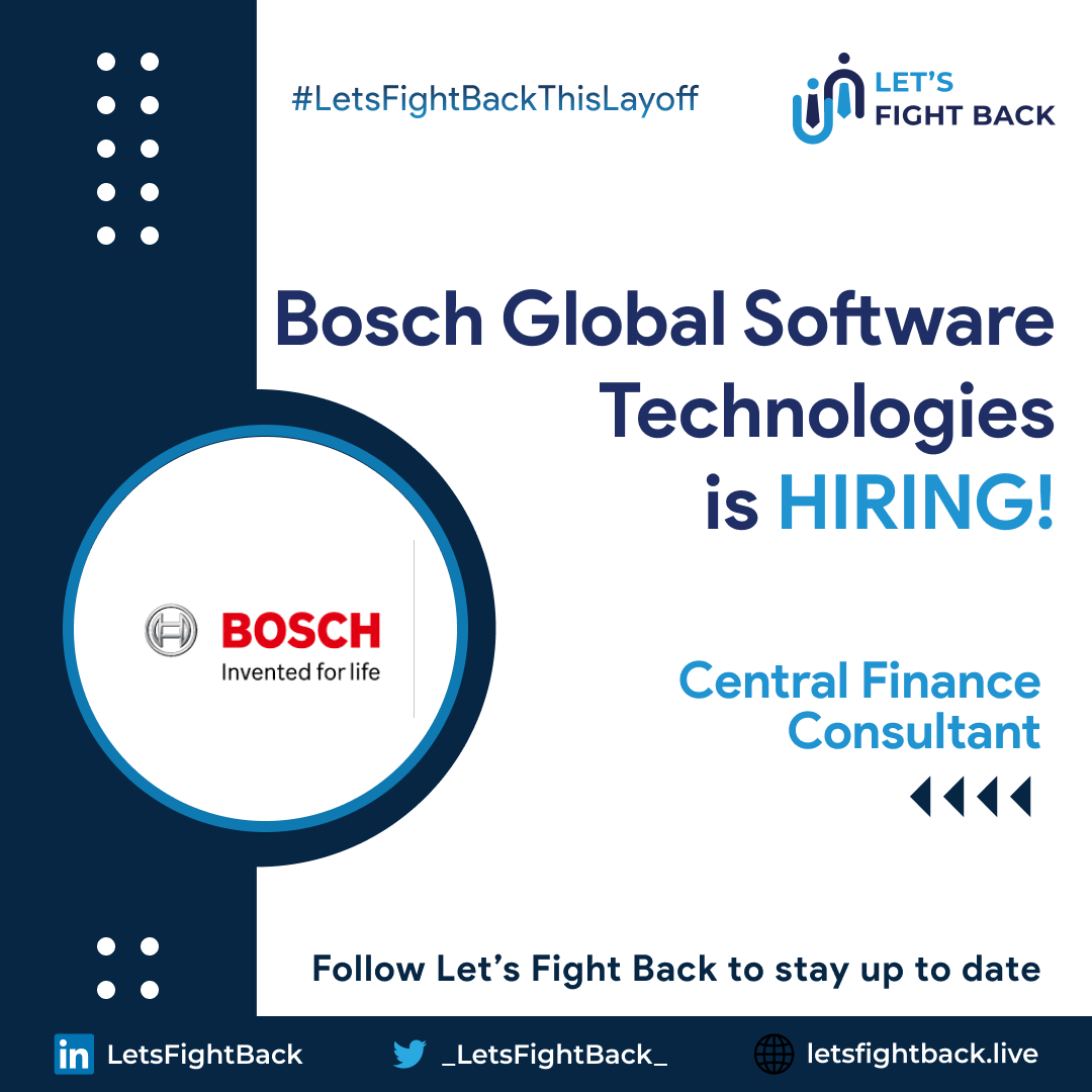 _LetsFightBack_'s tweet photo. Bosch Global Software Technologies is hiring 🚀

Step 1: Comment "Interested". 

Step 2: Follow @_LetsFightBack_

Step 3: Find the link in the comment section and apply.

Join the 2563+ members community and let's together draft your fight back journey from this #layoffs 🔥💪 https://t.co/oFYdocxix5