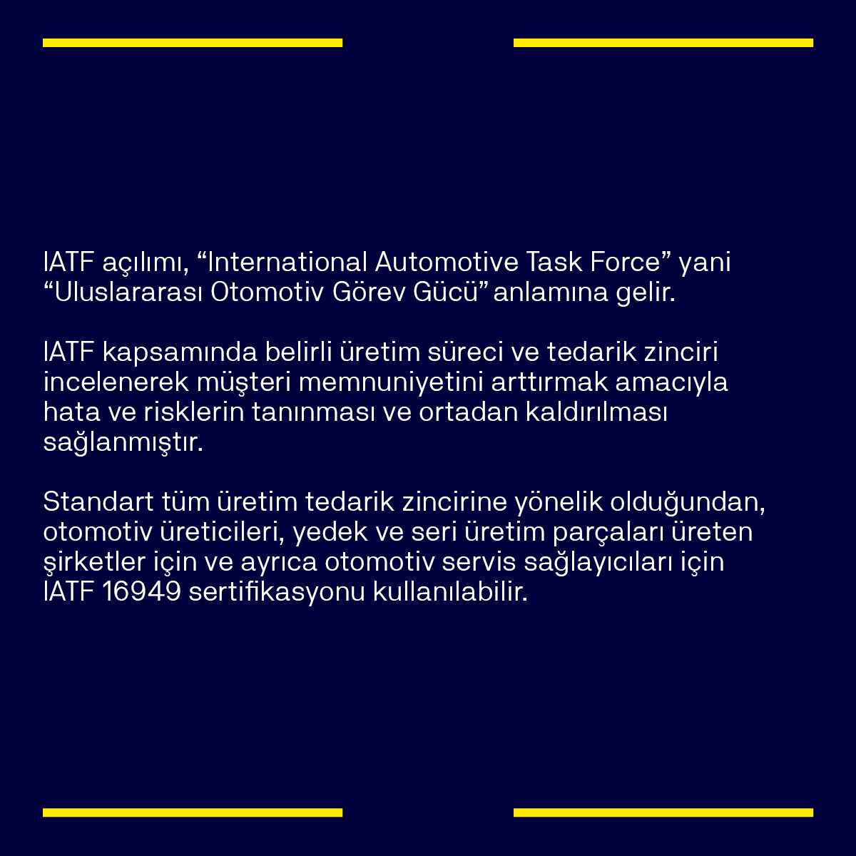 TUVTurkey's tweet photo. Firmanızın sürekli gelişimine katkı sağlayacak olan IATF 16949 gibi uluslararası anlamda kabul görmüş bir belgeye sahip olup sektörünüzdeki tüm standartlara uygun olarak üretim süreçlerinizi yönetebilmek için bizimle iletişime geçebilirsiniz.

#ıatf  #tüvnord #IATF16949 https://t.co/nFAP0MsE1c