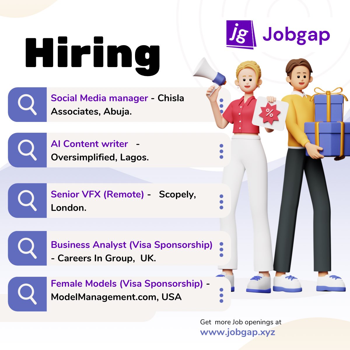 Jobgap_xyz's tweet image. Top Opportunities for the week. 

#hiring #jobopportunity #jobgap