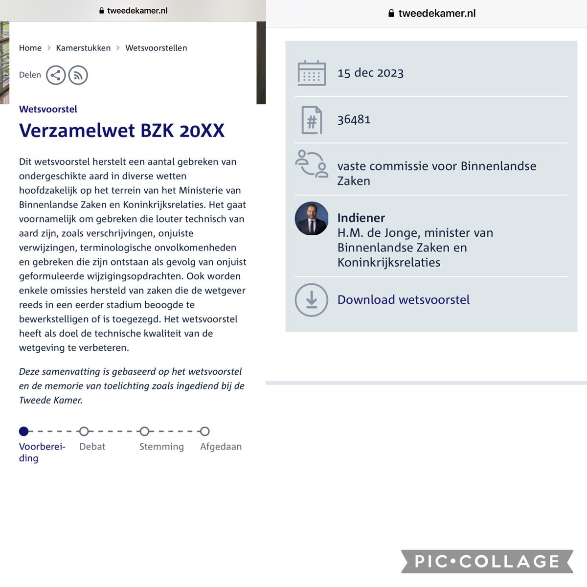HuGO 🥀👞 noemt het een 'onnodige fout'. 

Een verzamelwet is zoals op de site te lezen valt : "Het wetsvoorstel heeft als doel de technische kwaliteit van de wetgeving te verbeteren." Lees punt, komma's etc.. 

Dit is geen foutje.. 

#moeder 

➡️tweedekamer.nl/kamerstukken/w…