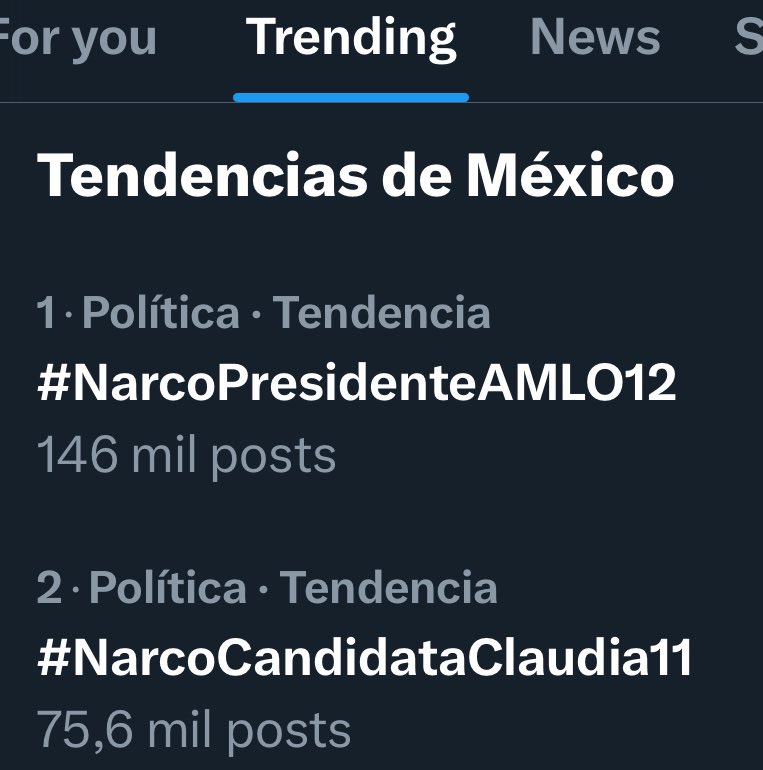 fzavala12's tweet photo. Día 33 
Y sigue en tendencia en primer lugar 
#NarcoPresidenteAMLO12 
Y la 
#NarcoCandidataClaudia11 
Y no 
No somos bots somos millones hartos de la mentiras y de la destrucción a México 
Si tú también estás harto dale Rt https://t.co/5eiQWQ8Mm8
