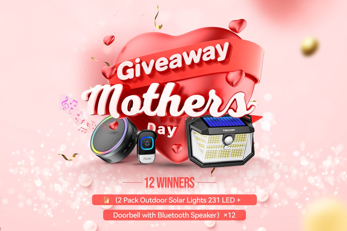 Hey!Are you ready to add some sparkle to Mother's Day this year with our fabulous giveaway event?🌸
🎁12 Winners
1. Follow us
2. Like,RT&Tag a friend 
🌟Bonus Entries🌟
gleam.io/hcKwK/tecknet-…
End: March 15  Good Luck❤
#TECKNET #Giveaway #GiftOfSight #mother #LoveAndTranslation
