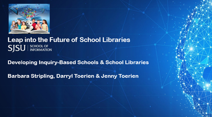 TheFosilGroup's tweet photo. Delighted to share about @BlanchelandeC  Signature Work #inquiry @SJSUiSchool's *Leap into the Future of School Libraries* Conference with @barbstripling and Jenny Toerien. Presentations freely available here: https://t.co/Ag3vqpCvT7. Great to catch @Elizabethutch's presentation. https://t.co/XtAFNFSBfQ
