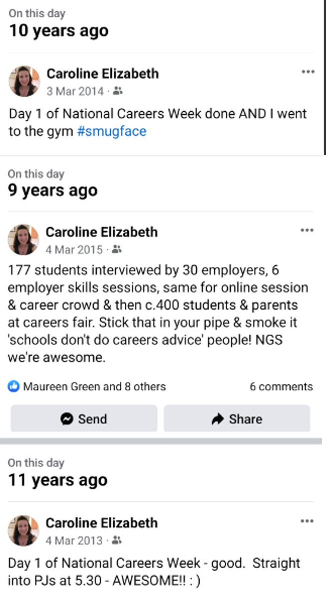 So proud to have supported #NCW2024 over the years and this little FB reminder today made me chuckle. All the careers professionals out there, I see you, I hear you, I salute you. Hopefully one day the work I'm doing on Careers in Careers and #CareersFest will be as big!