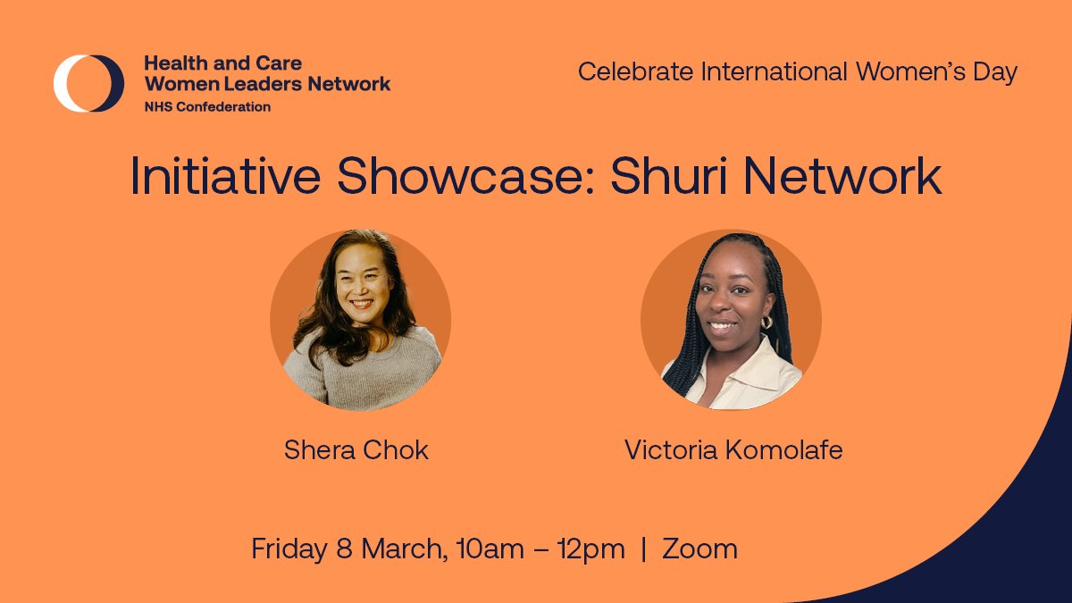 Health and Care Women Leaders Network (@hcwomenleaders) on Twitter photo Don't miss @SheraChok, founder of the <a href="/NetworkShuri/">TheShuriNetwork</a>, and <a href="/vickykomolafe/">Victoria Komolafe</a>, Shuri Network Digital Fellowship graduate, at our #IWD2024 celebrations!
Together they will discuss advancing diversity and inclusion in the digital workforce.
Book your place 👉 bit.ly/4bchima Don't miss @SheraChok, founder of the <a href="/NetworkShuri/">TheShuriNetwork</a>, and <a href="/vickykomolafe/">Victoria Komolafe</a>, Shuri Network Digital Fellowship graduate, at our #IWD2024 celebrations!
Together they will discuss advancing diversity and inclusion in the digital workforce.
Book your place 👉 bit.ly/4bchima