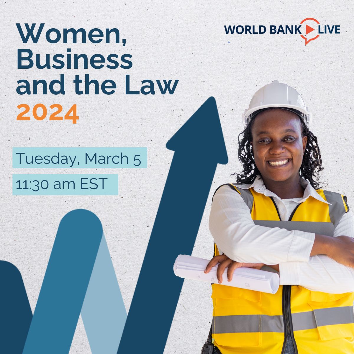 How can we dismantle barriers in law, policy, and institutions to boost #genderequality? 

Join the live launch of the 2024 World Bank's Women, Business and the Law Report on March 5, 11:30am EST. 

📺wrld.bg/CEaR50QAORh

#WomenBizLaw