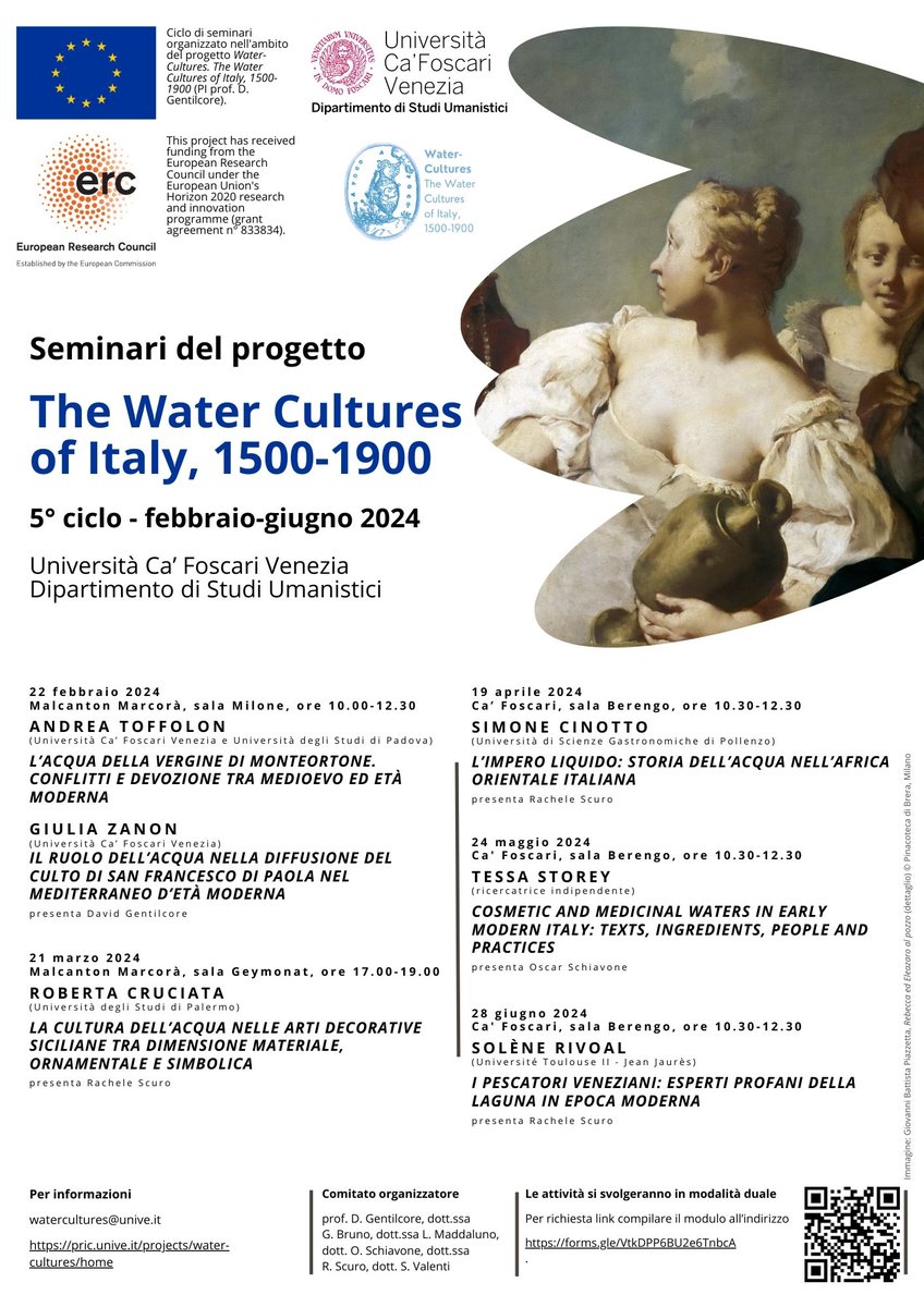 Seminar Series open to the public in Venice and online (in English &amp; Italian). To request the link, please fill in the form at the address available in the flyer: tinyurl.com/mr3d7rsa #earlymodern #RenTwitter