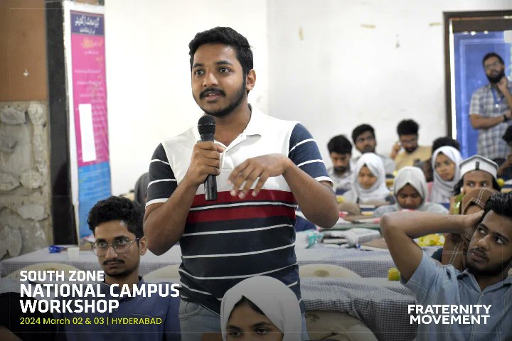 Fraternity_movt's tweet photo. South Zone 
National Campus Workshop

March 02&amp;03 
Hyderabad

Day 02

#FraternityMovement #Hyderabad #workshop #talks #discussion https://t.co/CXX99y9dhF