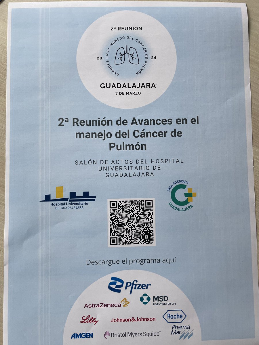 Se celebra este próximo jueves 7 de marzo en el Hospital Universitario de Guadalajara la 2a Reunión de Avances en el manejo del Cáncer  de Pulmón, organizada por los Servicios  de Oncología Médica y Neumologia.  Una reunion multidisciplinar imprescindible de puesta al día.