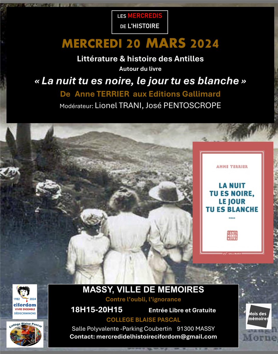 LionelTrani's tweet image. Retrouvez notre programme des #Mercredis de l'histoire pour la commune des #Ulis et de @villedemassy   @apece @Cifordom José Pentoscrope
Les thématiques proposées permettent de comprendre l'impact de la société #coloniale sur les populations mises en #esclavage