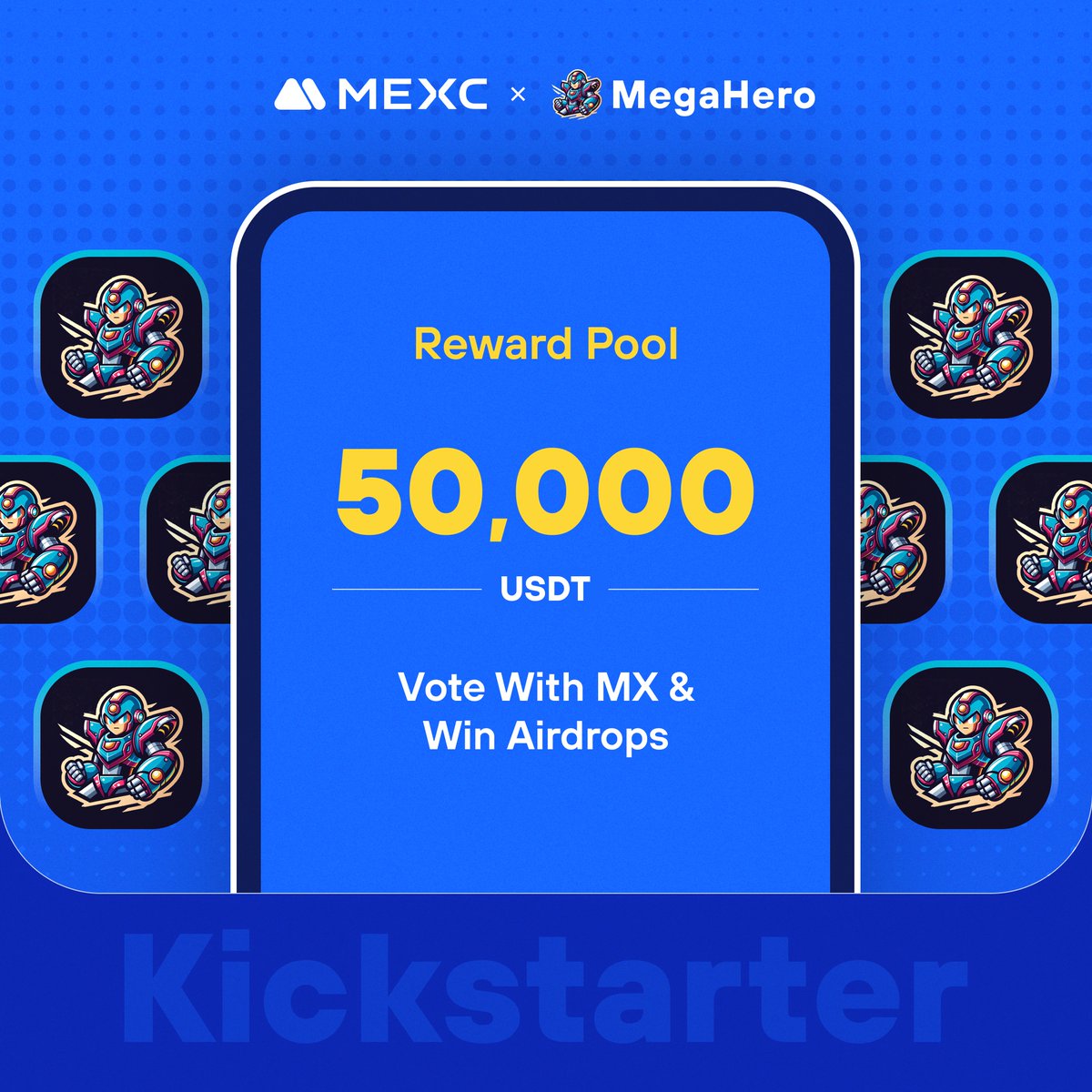 Alpha_MEXC's tweet image. .@megaheropro, a project that perfectly encapsulates the brave stance and indomitable spirit of Mega Hero, is coming to #MEXCKickstarter 🚀 

🗳Vote with $MX to share massive airdrops 
📈 #MEGAHERO/USDT Trading: 2024-03-05 13:00 (UTC)  

Details: mexc.com/support/articl…