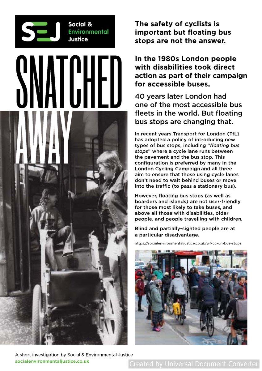 In this 2 pager, published today, we outline the way floating bus stops are threatening the very real progress disabled people have made over the last 40 yrs in their fight for accessible transport in London @NFBUK irp.cdn-website.com/630197fe/files…