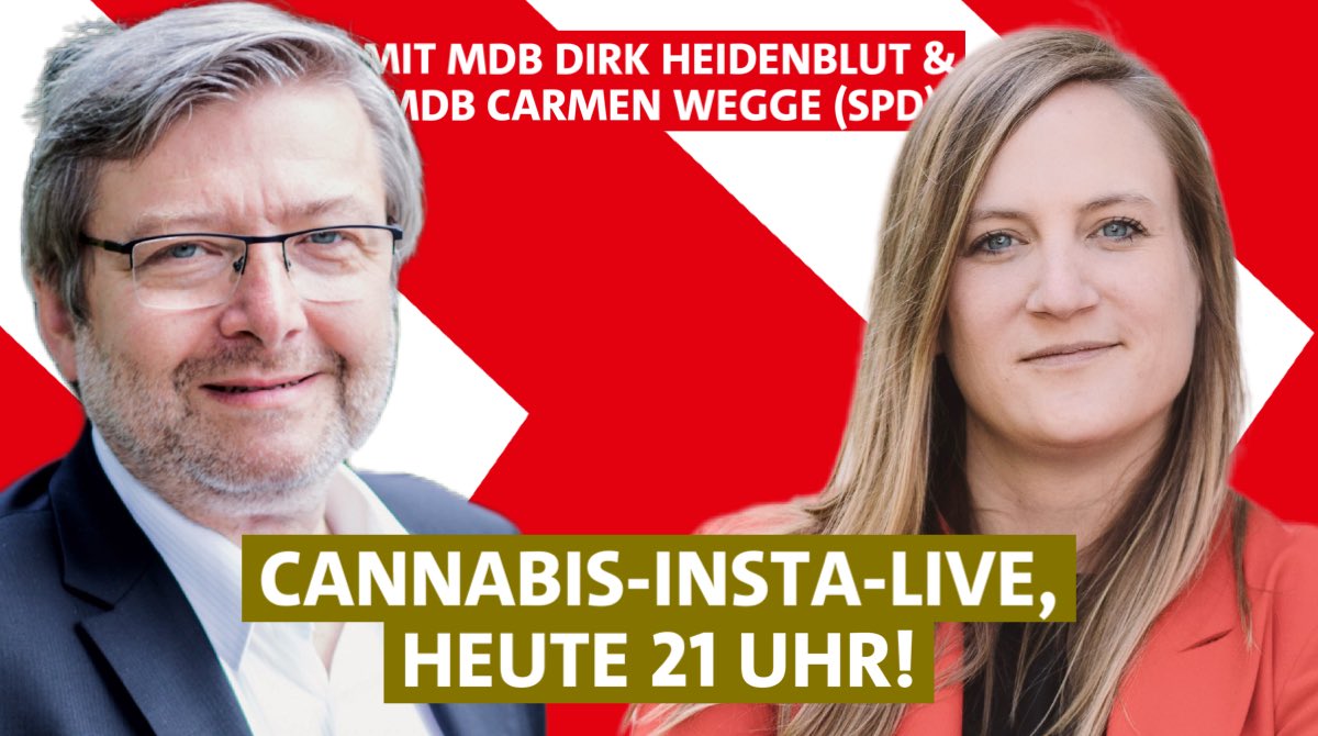 #CanG im Bundestag beschlossen! 

Aber: Was hat es mit dem Bundesrat auf sich und wie geht es jetzt insgesamt weiter? Das und viele weitere eurer Fragen wollen wir bei unserem Insta-Live heute Abend um 21:00 Uhr klären! Schaltet ein! 🌿

#CanG #Bundestag #SPD #Cannabis