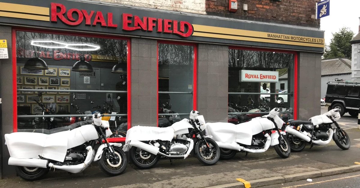LtdManhattan's tweet photo. You saw the new arrivals under wraps last week, now come and see them in all their glory,  on Shotgun &amp; 650 Saturday this weekend. https://t.co/cskHeJtjM6
#royalenfieldHimalayan #meteor650 #Hunter350 #royalenfield #manhattanbikes #classic350 #Sheffield #heeley #yorkshire https://t.co/Aa8O53O0mn