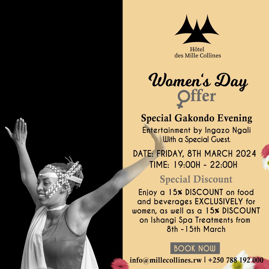 Hôtel des Mille Collines on X: Enjoy our exclusive Women's Day