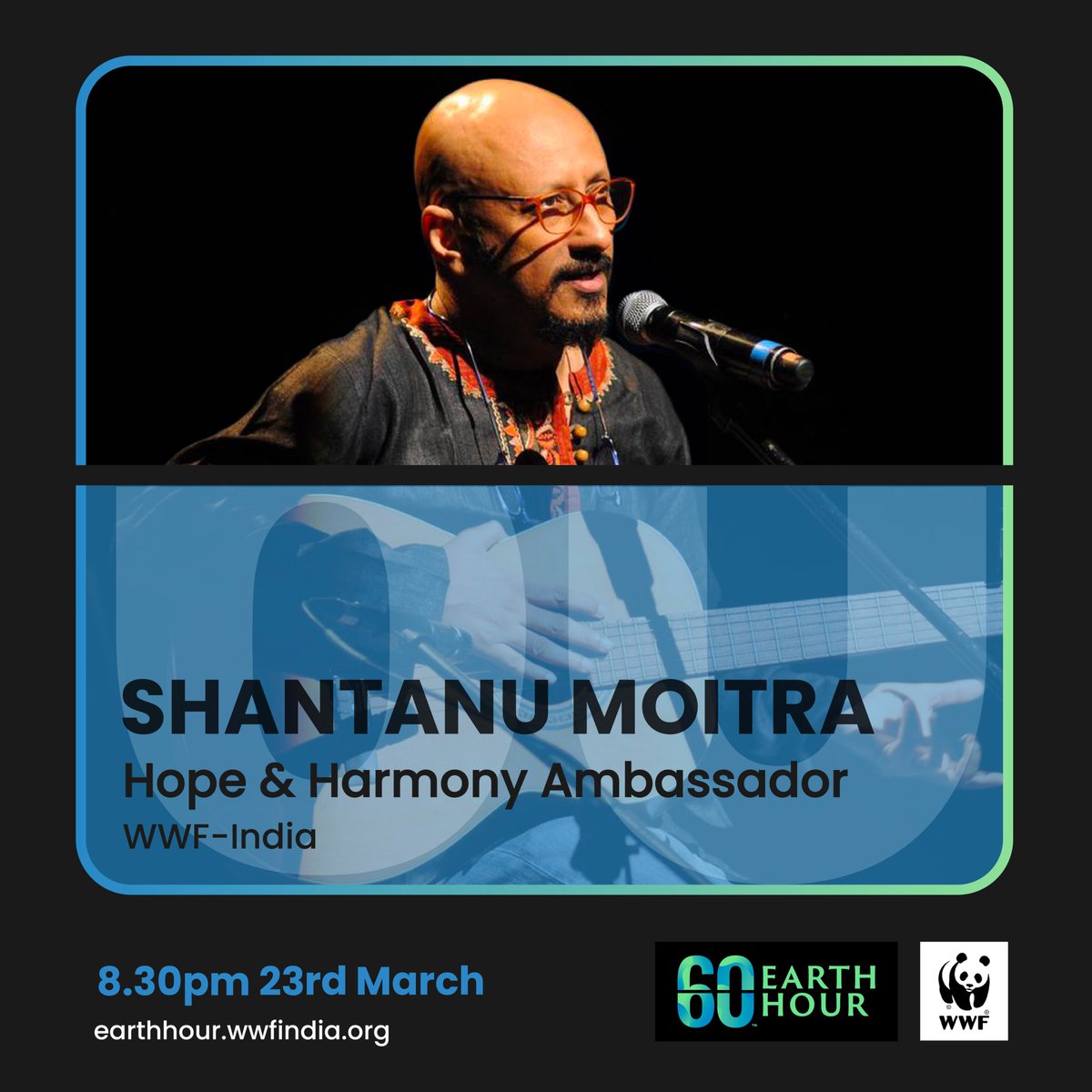#EarthHour 2024 is set to hit the right notes with WWF-India's Hope & Harmony Ambassador @ShantanuMoitra. Stay tuned for something special composed by the maestro behind some of the most memorable tunes of our times—from 12th Fail to Sardar Udham, PK, 3 Idiots, and many more.