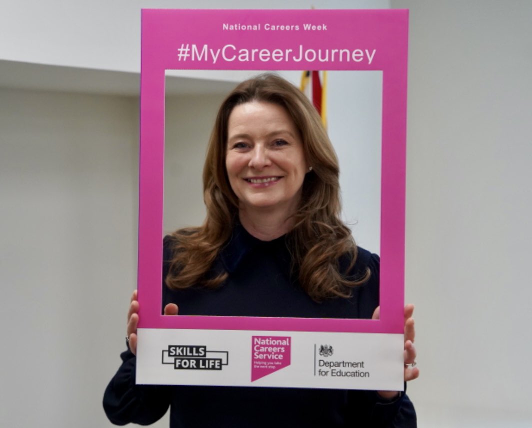 Throughout National Careers Week we’ll be sharing and celebrating real career stories. Secretary of State for Education <a href="/GillianKeegan/">Gillian Keegan</a> kickstarted her career with an #apprenticeship leading to a career in business before now working in politics 

#MyCareerJourney #NCW2024