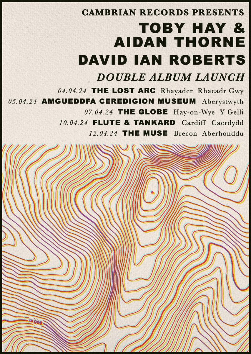 Doing some launch shows in April with <a href="/tobyhaymusic/">Toby Hay</a> and <a href="/DavidIRobertsUK/">David Ian Roberts</a> 

04.04.24 <a href="/The_Lost_ARC/">The Lost ARC</a> 
05.04.24 <a href="/CeredigionMus/">Amgueddfa Ceredigion Museum</a>
07.04.24 <a href="/globeathay/">The Globe at Hay</a>
10.04.24 <a href="/FluteandTankard/">FluteandTankard</a> 
12.04.24 <a href="/TheMuse_Brecon/">The Muse</a>