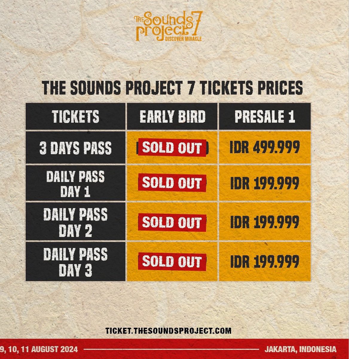 wts tiket daily pass 1/2/3 the sounds project (TSP)
 
price: 160k ajaa!!
100% trusted✅ 
DM YAHHH☺️☺️
#zonauang #ZonaUang #konserjakarta