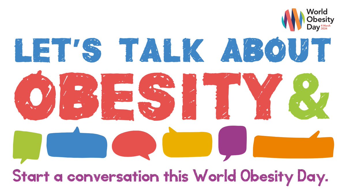 #WorldObesityDay ⭕️ here! ❗️ We want to leverage the power of #WOD2024 to start cross-cutting conversations. Looking at health, youth and the world around us to see how we can address obesity together. 🌍 #LetsTalk this March 4th. 🗣️ 👉 worldobesityday.org