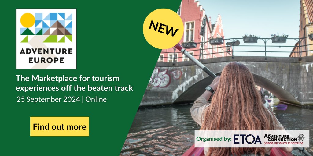 📢 We are launching a new B2B workshop 📢Adventure Europe, organised with The Adventure Connection, a leading authority on adventure and specialist travel. 🗓️25th September 2024 🚩Online 🗺️ Find out more: bit.ly/3IjUofA #AdventureEurope2024 #B2BEvent #adventuretravel