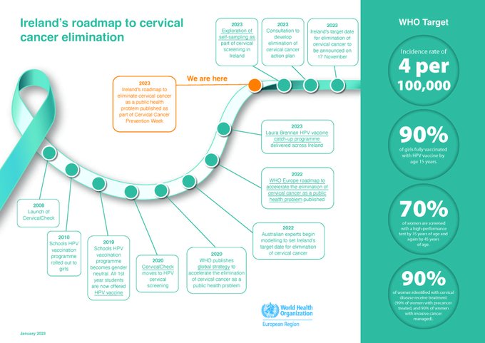 Lets make cervical cancer a rare disease - elimination of cervical cancer as a public health problem Is possible by achieving @WHO targets 90-70-30 by 2030. Ireland’s roadmap to elimination.