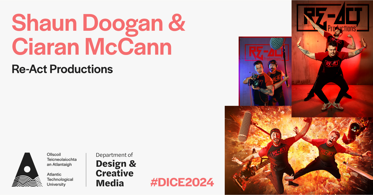 #DICE2024 welcomes <a href="/react_films/">Re-Act Productions</a> and their creative film-making talents to the stage here <a href="/ATU_DL_Design/">@atudonegal_design</a> and <a href="/ATUDonegal_/">ATU Donegal</a> this Thursday March 7th