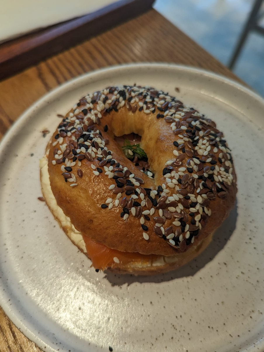 wdeveloper's tweet image. Savoring the moment at Din Dan Cafe & Bistro in West Bay, indulging in their signature Qatari dates latte and a smoked salmon bagel. 15 years in Doha, and City Centre's nostalgia is in the air. To old friends, let's make it a reunion! Drop by if you're in the area. ☕🥯 #doha2024