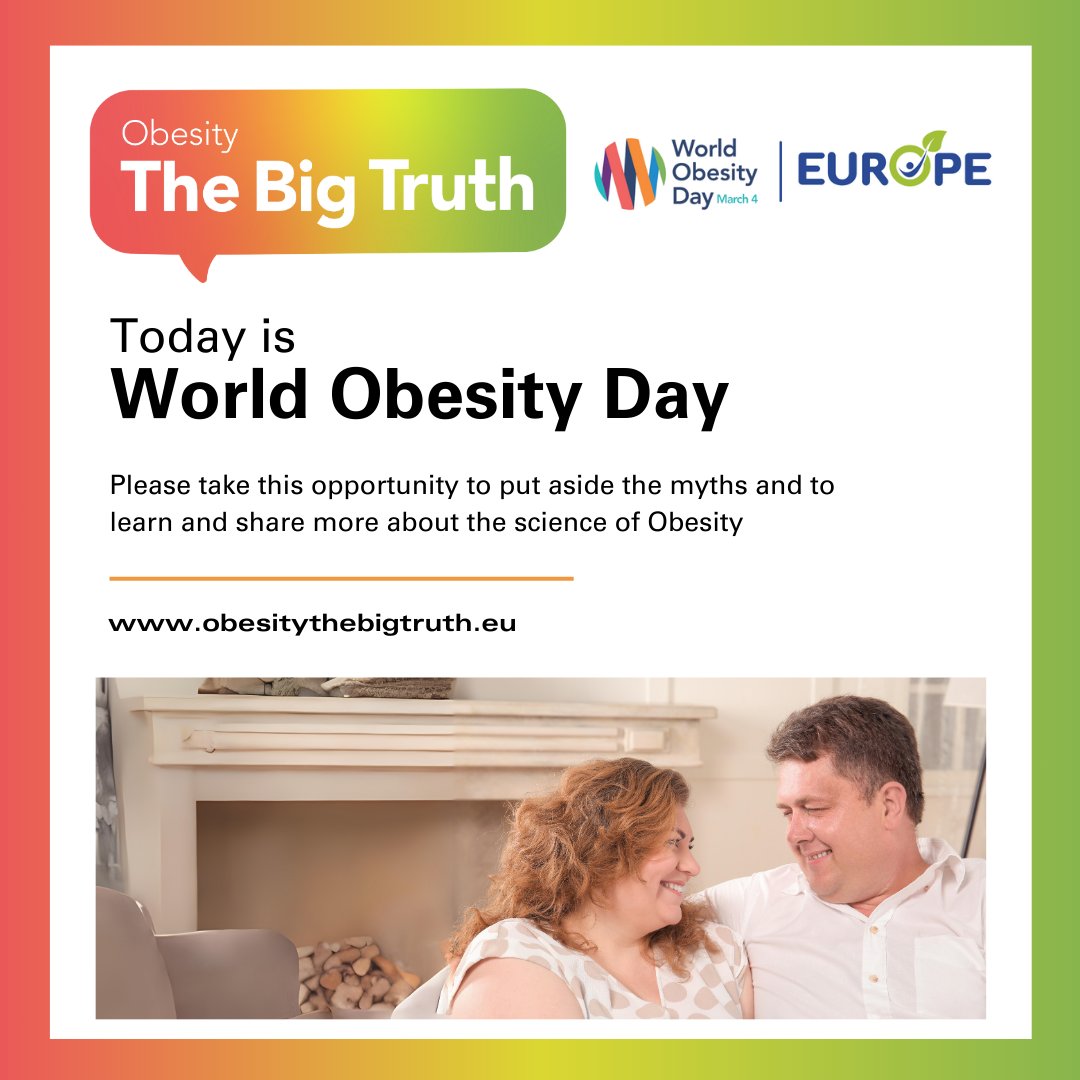 Please take the opportunity this #WODEurope Monday, March 4, to put aside the myths about obesity and to learn what science is now telling us obesitythebigtruth.eu #AddressingObesityTogether #obesitythebigtruth  #HealthScience #ObesityAwareness