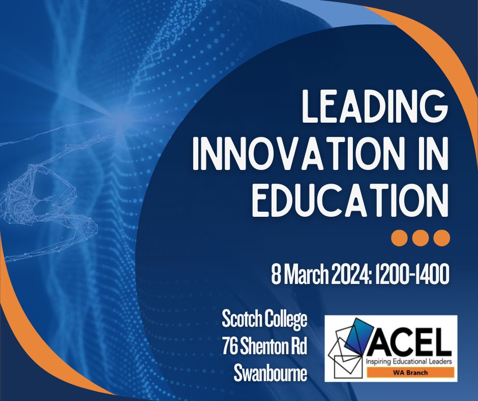 Have you registered for this Friday's FREE @ACELWA Leading Innovation in Education Network meeting? Register to hear from: @carafugill @scotchcollegeWA @kduncs_perth @HarrisdalePS @KrystalSkelin @ServiteCollege @sarahjwells & @Simon_Fittock @IndSchoolsWA acel.org.au/ACELWEB/Active…