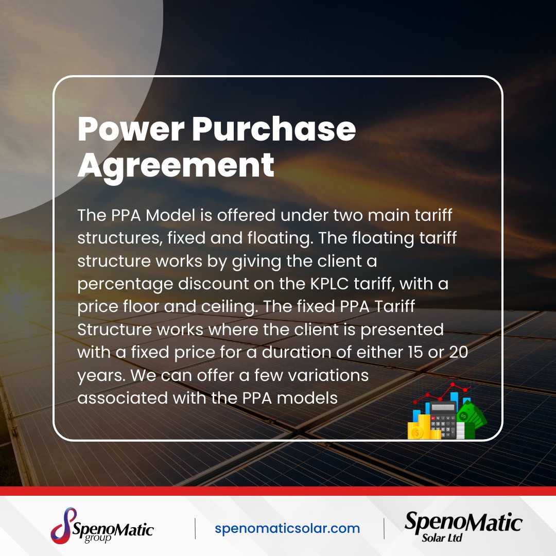 From Power purchase Agreement to debt financing, We Make Going Solar Affordable and Accessible for Everyone. These are some of our solar financing options we offer👇
spenomaticsolar.com/financing/

#gogreen #financingoptions #solarenergy