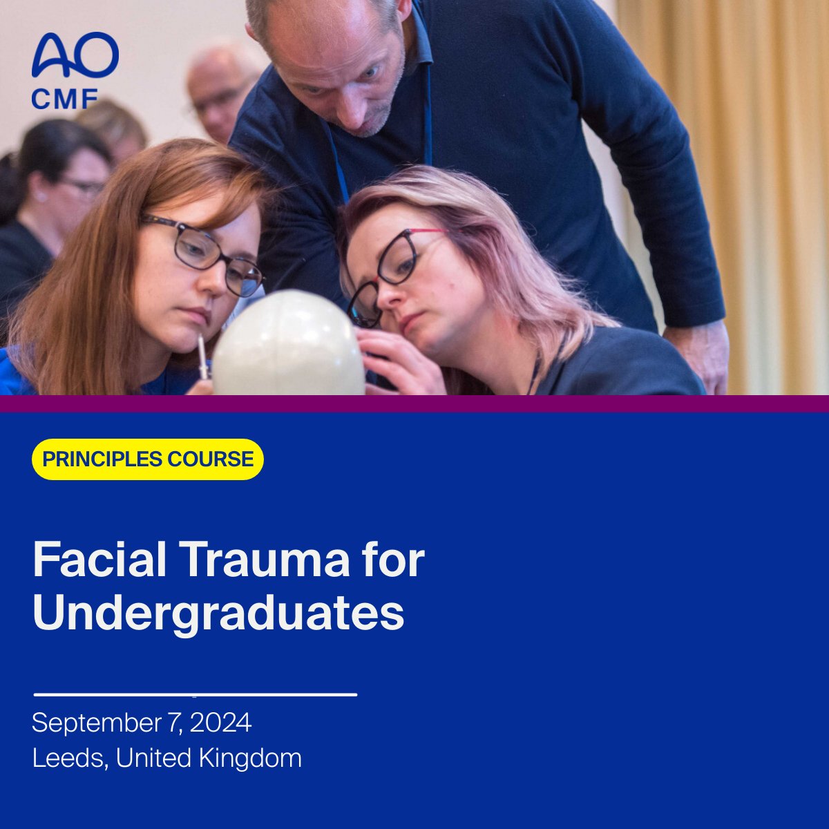 AO CMF Course—Facial Trauma for Undergraduates

🗓 September 7, 2024
📍 Leeds, United Kingdom

Learn more
brnw.ch/21wHxBS