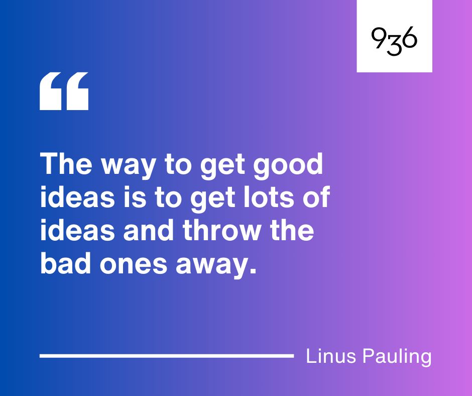 It’s usually never the first idea but often an idea that stems from a problem or an idea that sheds light on a new opportunity when put together that creates something special - almost reacting with each other. #QuoteOfTheWeek