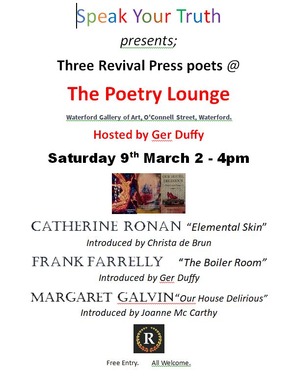 The Poetry Lounge present
facebook.com/groups/8493598… 
@poetryireland @MunLitCentre @PoetryNI @WaterfordLibs @WaterfordArts