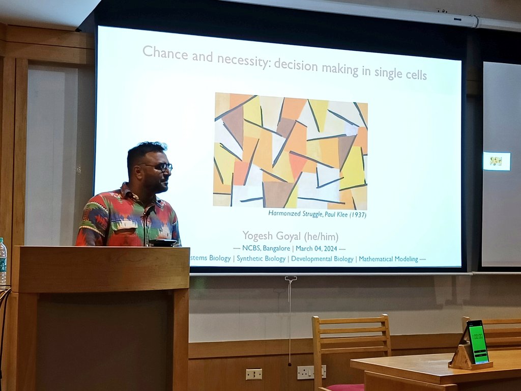 Our week began with a fascinating #SimonsTalk by Yogesh Goyal (@yogeshgoyallab) titled: 'Chance, necessity or free will: tracing decision making in single cells' Yogesh talked about the origins and features of single cell #variations in response to various #cancer #therapies.