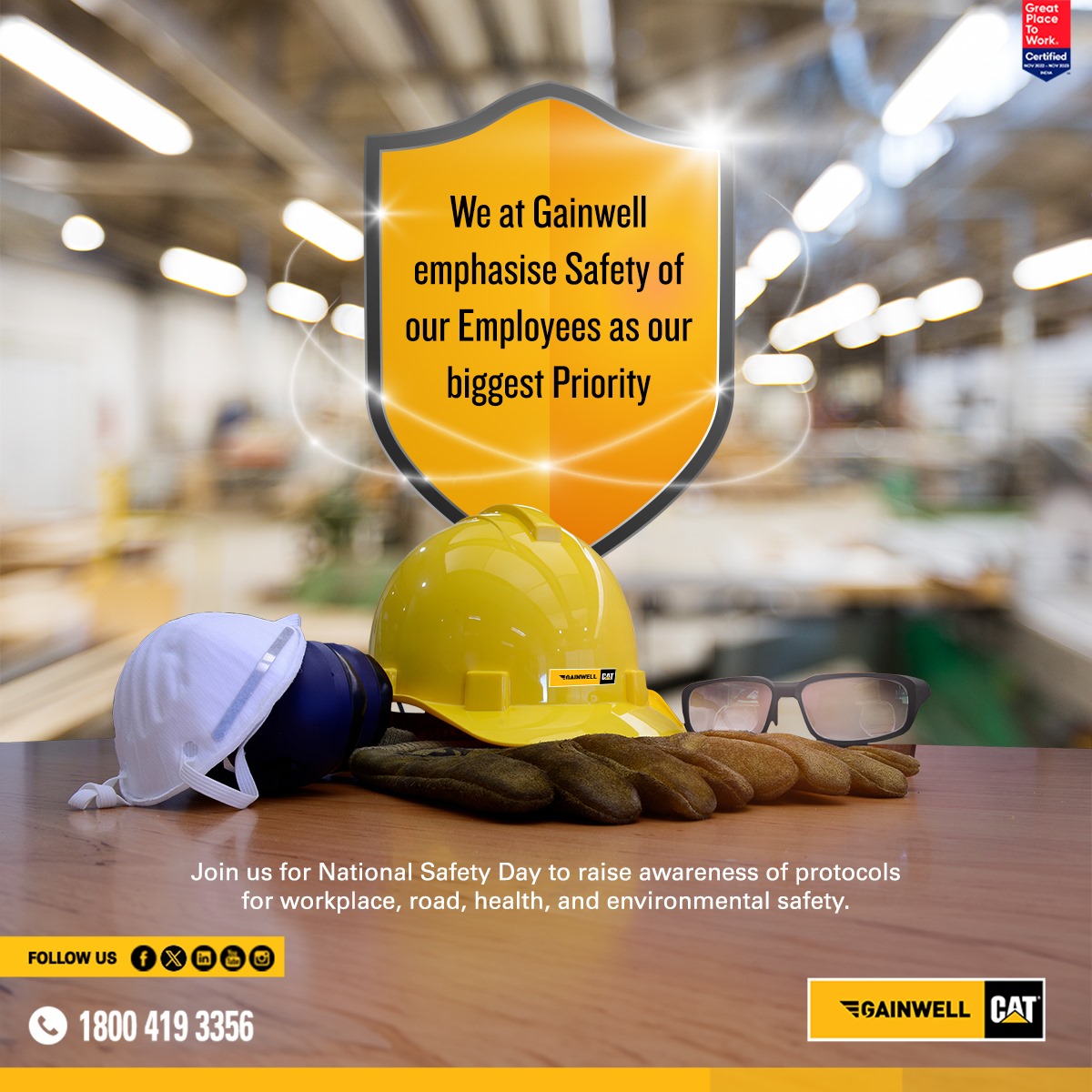 Gainwell wishes everyone a happy National Safety Day.

 Let's make this day more meaningful by committing to prioritise safety.

#SafetyDay #NationalSafetyDay2024 #SafetyFirst #SafeWorkplace #SafetyCulture #WorkSafe #StaySafe #SafetyMatters #SafetyAwareness #SafetyIsKey