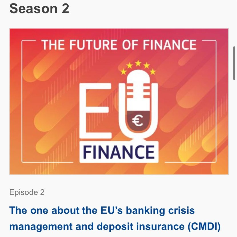 EU_Finance's tweet photo. 🎧 Listen now to our latest podcast episode!
We talk to Andrea Beltramello, Head of @EU_Commission's resolution and deposit insurance unit, about reforming the banking crisis management & deposit insurance framework within the EU’s banking union. #CMDI
🎙️ https://t.co/UU0XDmNDjT https://t.co/YRGrKDlsVh