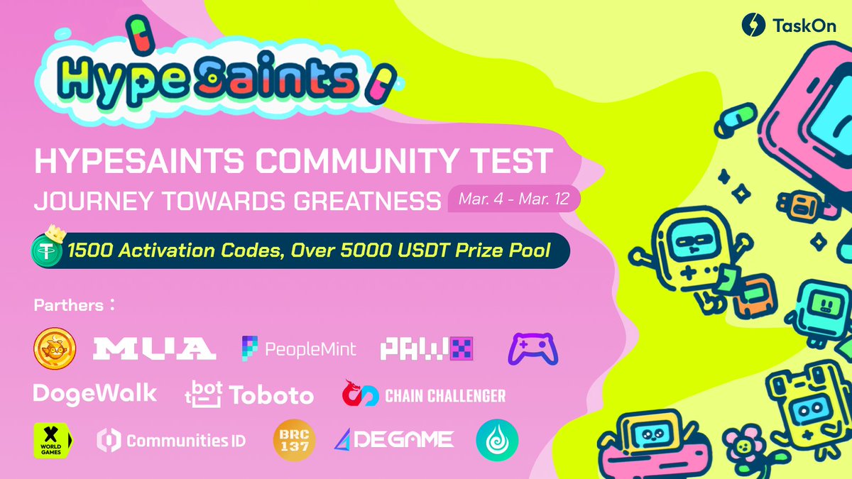 HypeSaintsNFT's tweet image. 🎉HypeSaints APP is set to launch on the @0xPolygon mainnet on March 15th!

🙌Join our joint event with 13 projects and get activation codes!

⏳Time: Mar 4th 10:30AM - Mar 12th, 1AM UTC

✅ RT+Like+Tag3
✅ More&amp;gt; taskon.xyz/campaign/detai…

🚀Stay tuned for more details and future…