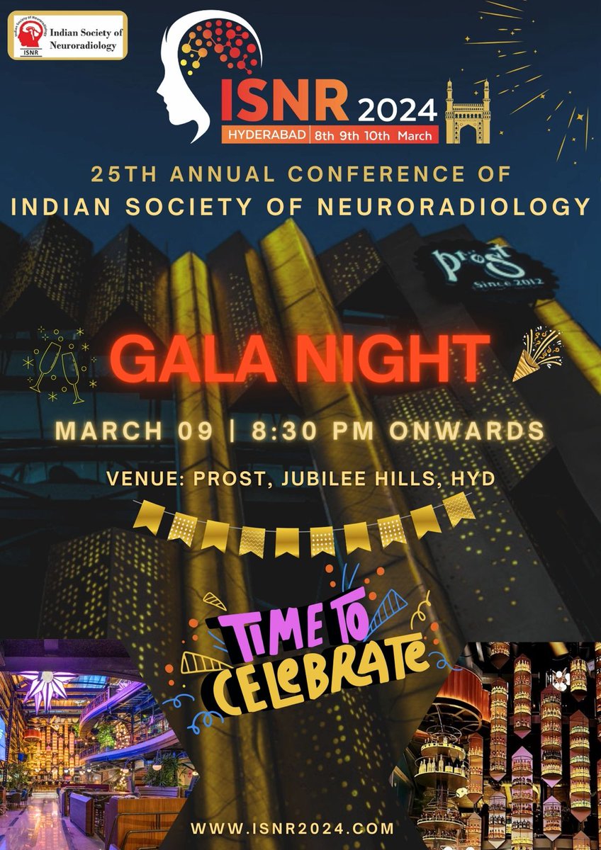 ISNR2024 welcomes all delegates and faculty to our Gala Event on 9th March..
Time to meet, greet and celebrate.
Complimentary from the Org committee, No ticket charges.
Register if you haven't already 
Isnr2024.com 
#ISNR2024