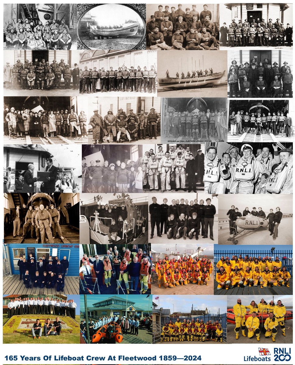 As today we celebrate 200 years of RNLI life saving we thought you'd like to see what 165 years of lifeboat crews at Fleetwood looks like. 

#rnli #rnlifleetwood #rnli200