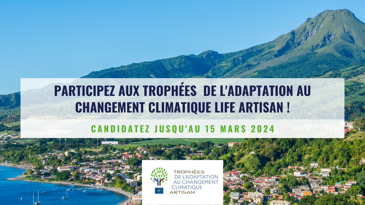 Il vous reste 10 jours pour candidater aux Trophées de l'adaptation au changement climatique !
👉 Envoyez votre dossier dès maintenant : bit.ly/3FfIGjz
🗓️ Clôture le 15/03 à 22h
Un événement de l' @Ademe en part. avec <a href="/OFBiodiversite/">Office français de la biodiversité</a> et <a href="/Ecologie_Gouv/">Ministères Territoires Écologie</a>