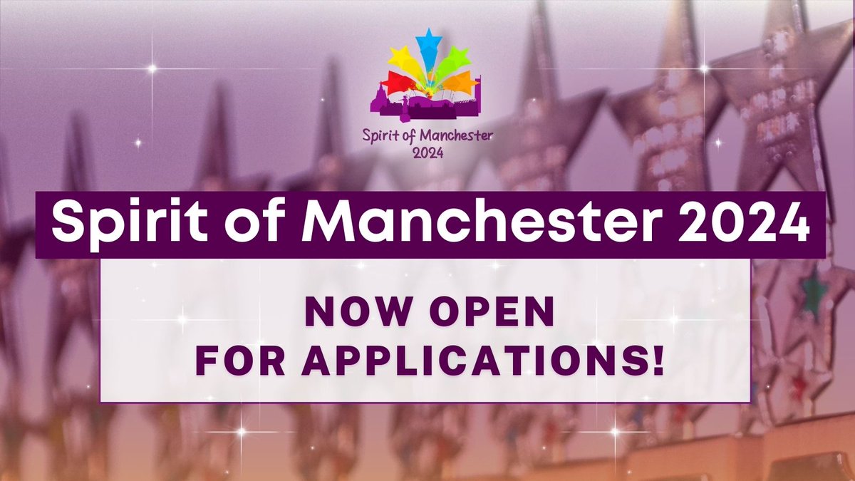 McrCommCentral's tweet photo. We are excited to announce that nominations are now open for Spirit of Manchester 2024 and we can't wait to celebrate the VCSE sector in Manchester! #SpiritOfMcr24 

Deadline for submissions: Friday 3rd May 2024

Find out more here: https://t.co/dXTnUEZNAi https://t.co/L1BMMDbAxy