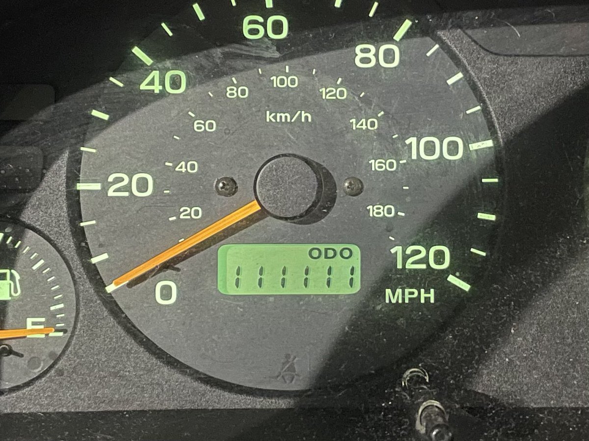 EamonHartnett's tweet photo. I just want everyone to know that my car’s odometer just hit 111,111 miles. That is all. https://t.co/HmhKCnON7y