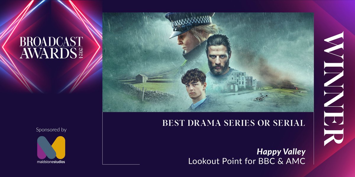 Congratulations to the winner of Best Drama Series or Serial, sponsored by @maidstonetv, Happy Valley, @LookoutPointTV for @BBC & @AMC_TV. See full winners details at: bit.ly/BA2024Winners #BA2024
