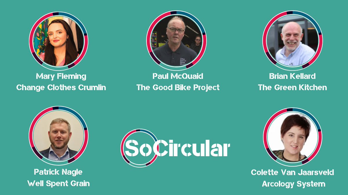 At 'SoCircular: Circular Economy & My Enterprise?' tomorrow, we'll be hearing from Mary Fleming @ChangeClothesCr, Paul McQuaid @GoodBikeProject, Brian Kellard @WALK_IRL, Patrick Nagle @WellSpentGrain and Colette Van Jaarsveld @ArcologyInt. Sign up here: localenterprise.ie/DublinCity/Tra…