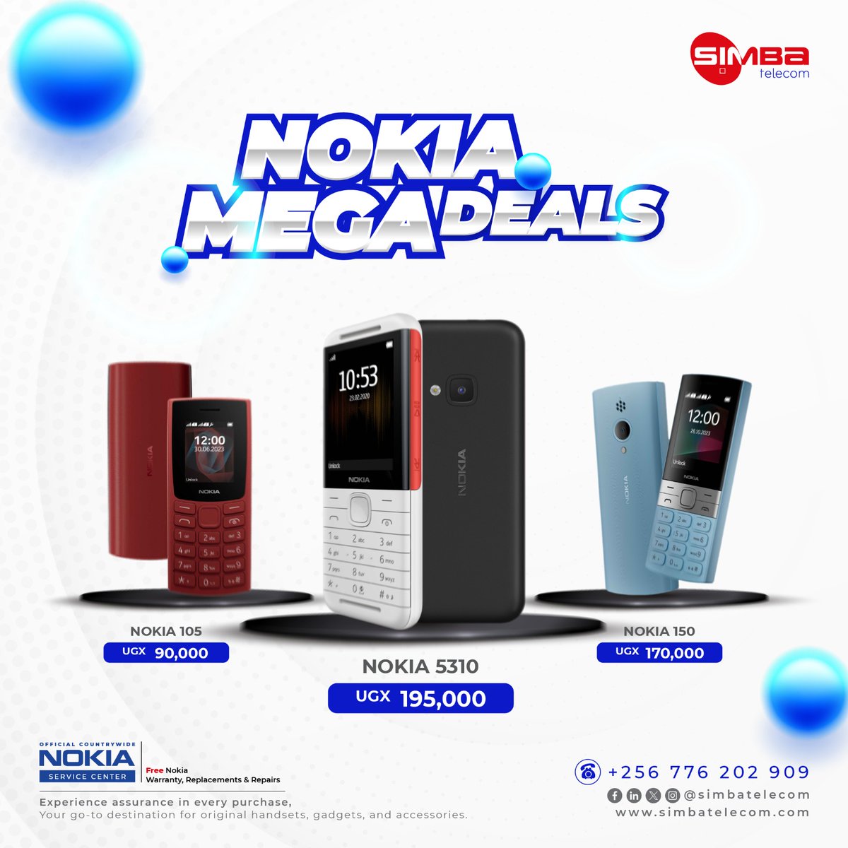 Select from any of our reliable, easy-to-use and affordable Nokia phones today and get it delivered right to your doorstep.