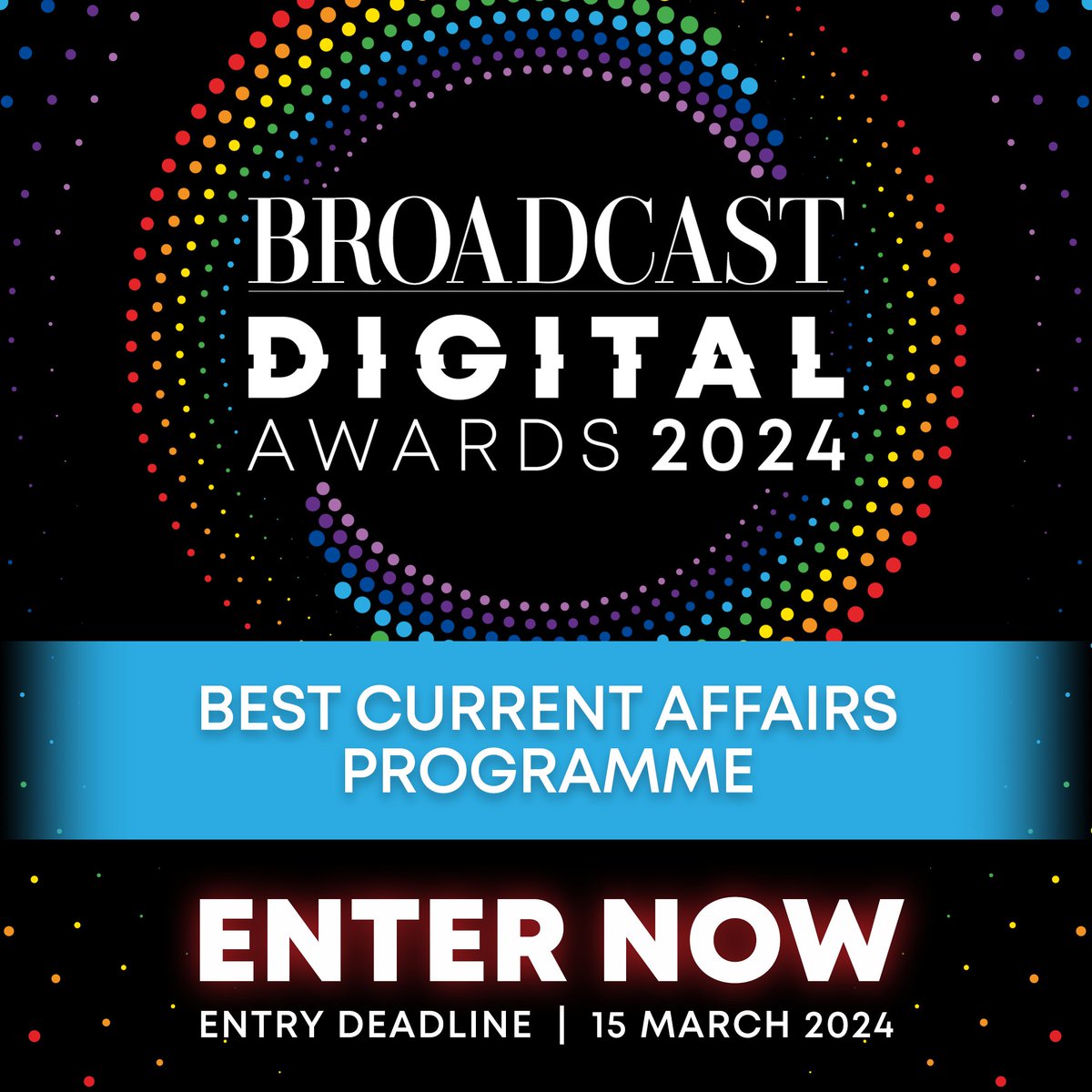 The #BroadcastDigitalAward for Best Current Affairs Programme will reward high quality, talked-about programme that has made their mark. Enter now: bit.ly/BDA24Enter #BDA2024