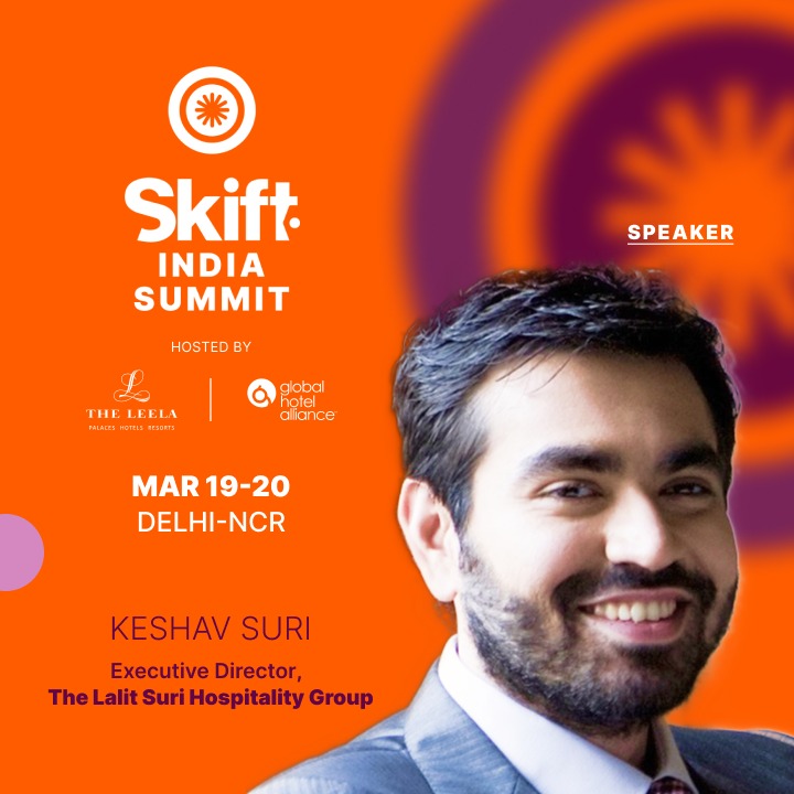 Excited to announce that Mr. Keshav Suri is one of the speakers among the top CEOs of leading travel brands and innovative entrepreneurs at the Skift India Summit in Delhi-NCR on March 19-20, 2024.