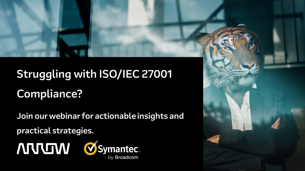 Compliance keeping you up at night? Tick ISO/IEC27001 off your list. Join our #Symantec experts to find out how you can be empowered to achieve and maintain ISO/IEC 27001 compliance. #symantec #cybersecurity arw.li/6015XKg5b